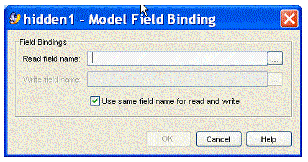 This figure shows the Model Field Binding editor.