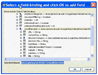 This figure shows the selectable Selected Dataset value that is displayed at the bottom of the editor.