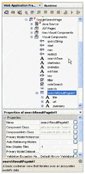 This figure shows the selected SearchResultsPagelet TiledView component.