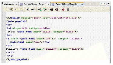 This figure shows the JSP source.This figures shows the JSP source.