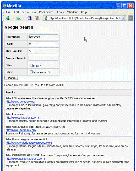 This figure shows the results of a Google Search (in this case, the search is for lacrosse).