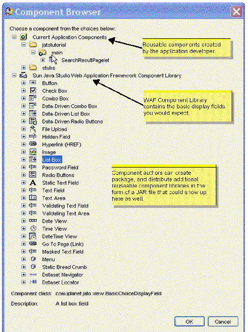 This figure shows the Component Browser.