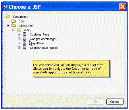 This figure shows the Choose a JSP Editor.