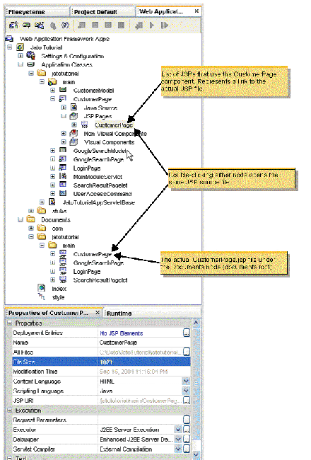 This figure shows the JSP node in the IDE's Web Apps window.