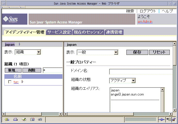 Access Manager 旧バージョンモード 6.3 ベースのコンソール