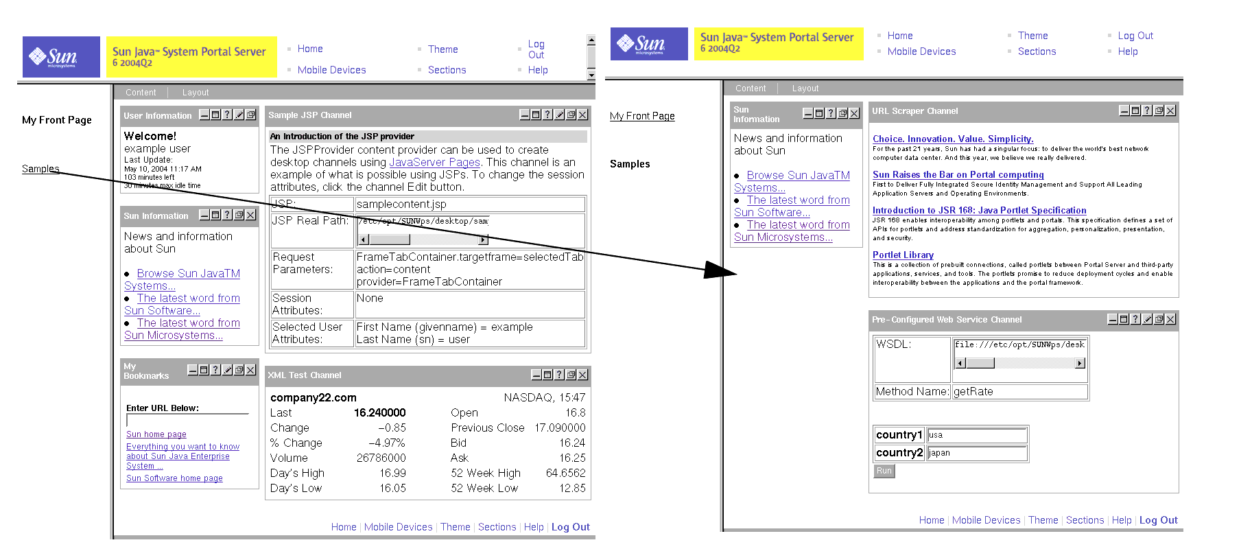 This is a screen shot of a FrameTabContainer Desktop.