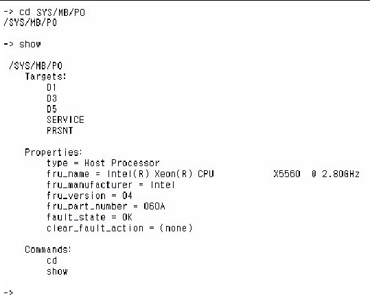 Figure showing CLI output for processor 0.