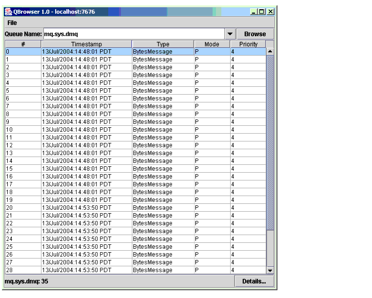 mq.sys.dmq  ޽ ǥϴ QBrowser.  ޽ ȣ, Ÿӽ, ,   켱  ֽϴ.