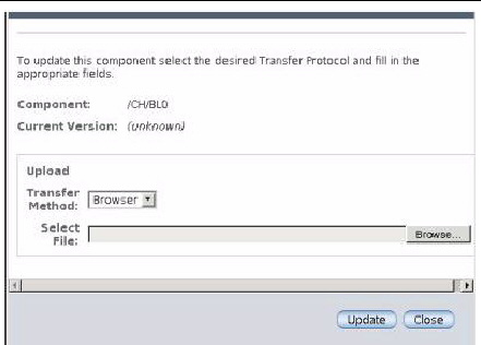 ILOM Component Firmware Upgrade page