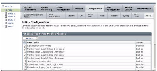 ILOM Policy page