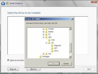  Browse folder dialog for HBA