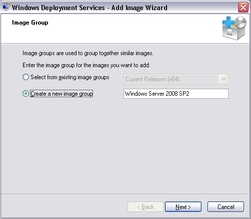 WDS Create New Image Group