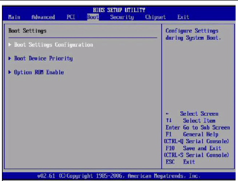 BIOS Setup Utiltiy: Boot SettingsGraphic showing BIOS Setup Utility: Boot - Boot Settings.