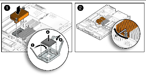 Figure showing installation of CPU and Heatsink