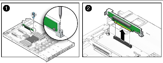 Figure showing how to remove a PCIe riser.