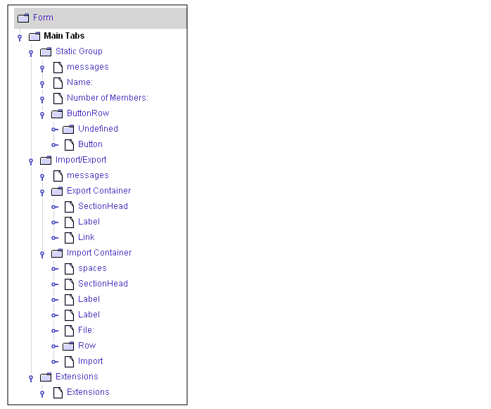 Expanded view of a Form tree