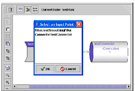 Screen capture showing the Input Selection dialog. Buttons are Ok and Cancel.