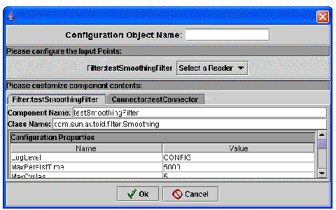Screen capture showing the Configuration Object dialog.