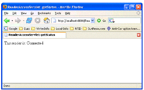 Screen capture of web browser window showing successful use of the dynamic web services client.