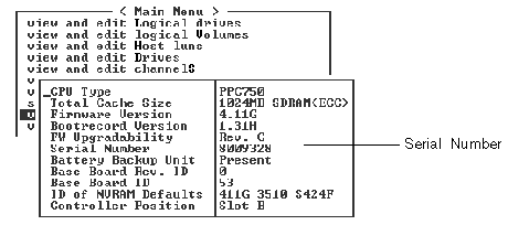 Screen capture showing system information with the serial number displayed.