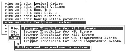 Screen capture shows the list of thresholds with "Trigger Thresholds for +3.3V Events" chosen.