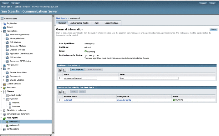 instance4 running on nodeagent2, which is running on
the machine called schumi