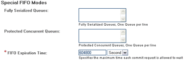 Screen capture showing Special FIFO Modes properties
options.