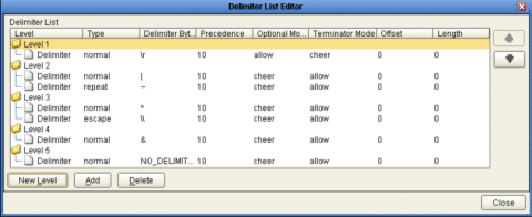 HL7 Message Library Editor - Delimiter List Editor
