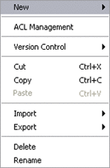 Screen capture of Subproject context menu.