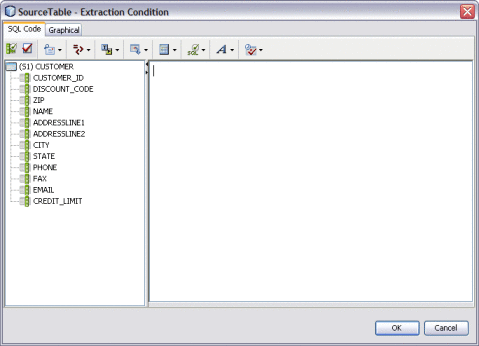 Figure shows the Source Table – Extraction Condition
window.