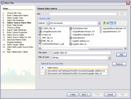 Figure shows the Choose Data Source window of the Data
Integrator Wizard.