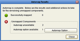 Image of Automap Results dialog box.