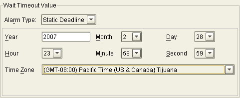 Figure shows a sample static duration timout configuration.