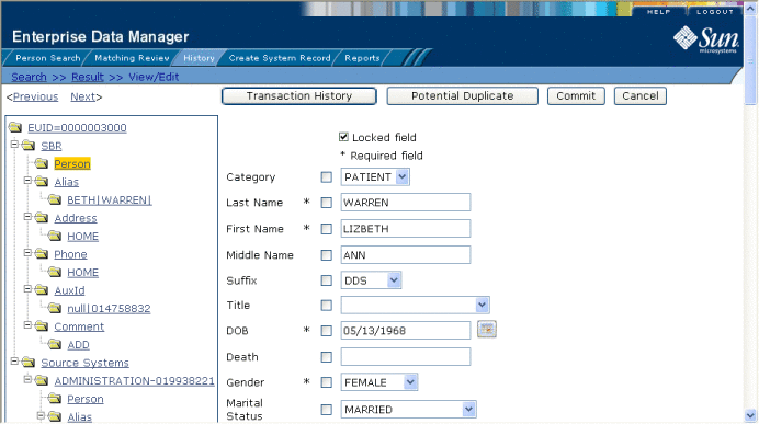 Figure shows the Audit Log Detail page.