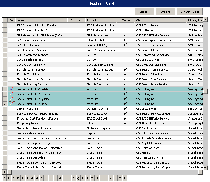 Business Services View - Renamed Fields