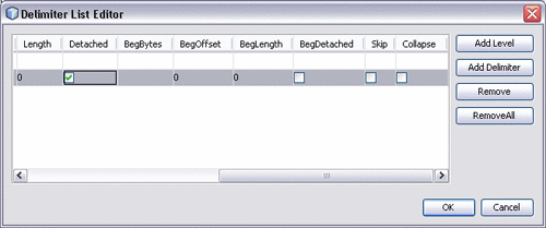 Image of Delimiter List Editor (Right Side).