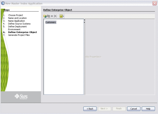 Figure shows the window on the wizard where you
define the object structure.