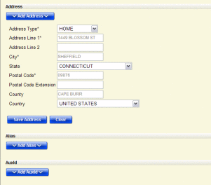 Figure shows a sample of child object fields for creating
a new profile.