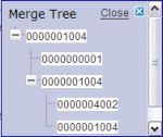 Figure shows a profile's merge history tree.