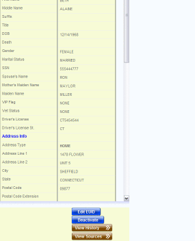 Figure shows the Record Details page with the Deactivate
button for an EUID visible.