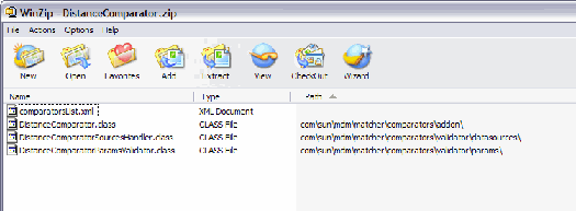 Figure shows a sample ZIP package for custom comparators.