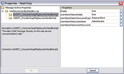 Screen capture of Message Handler Properties
dDialog.