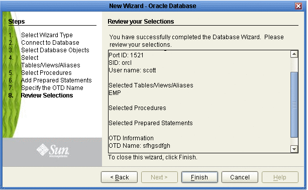 Database Wizard - Summary