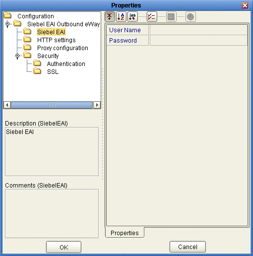 Graphic shows the Adapter Environment Configuration Properties
Editor