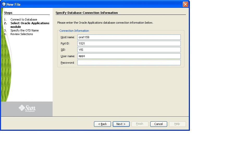 Oracle Applications Connection Information