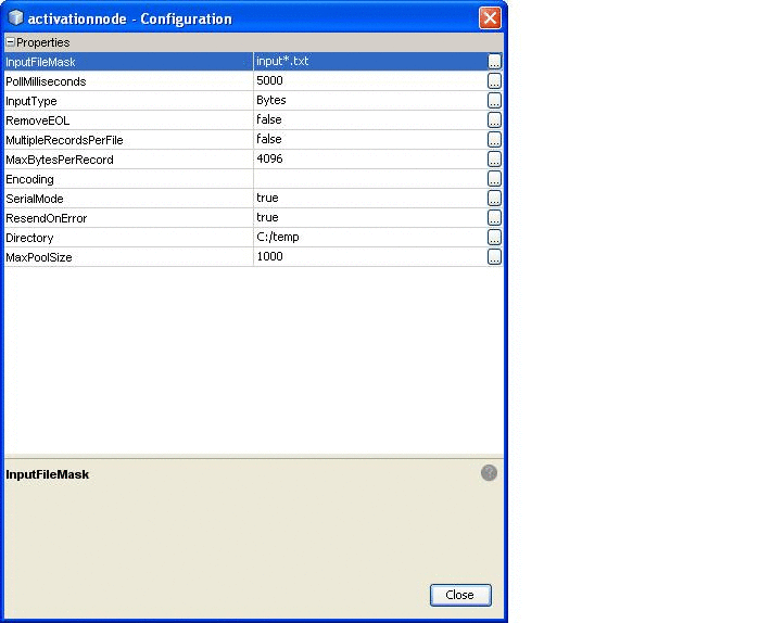 Edit JCA Configuration Parameters Second Box