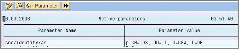 Active Parameter Name and Value