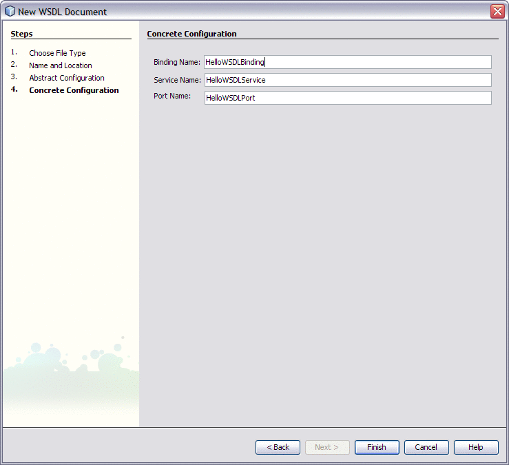 Concrete configuration dialog box