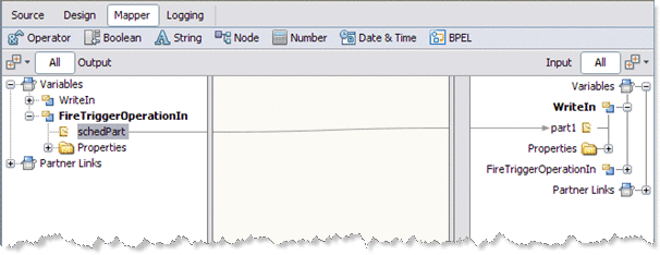 Image shows the BPEL Mapper as described in context