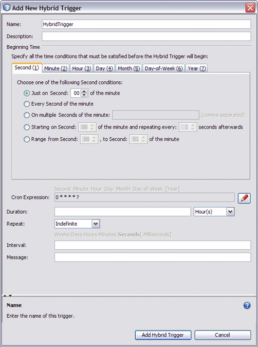 Image shows the Add New Hybrid Trigger Editor as described
in context